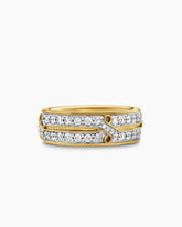 Armory® Band Ring in 18K Yellow Gold with Diamonds, 8mm